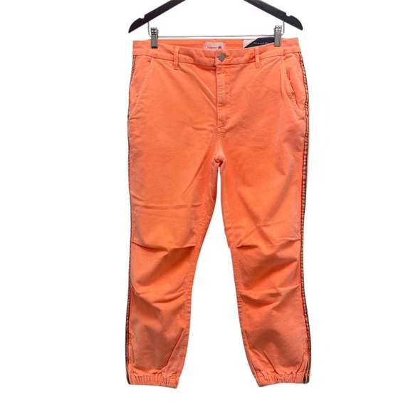 Sundry Pants - Sundry Zip Neon Orange Corduroy Jogger Size 30